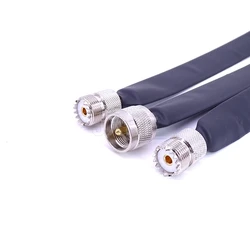 Window Pass Door Pass Through Flat RF Coaxial Cable SO239 UHF Female to UHF Female Male PL259 RF Coax Pigtail Extension Cord