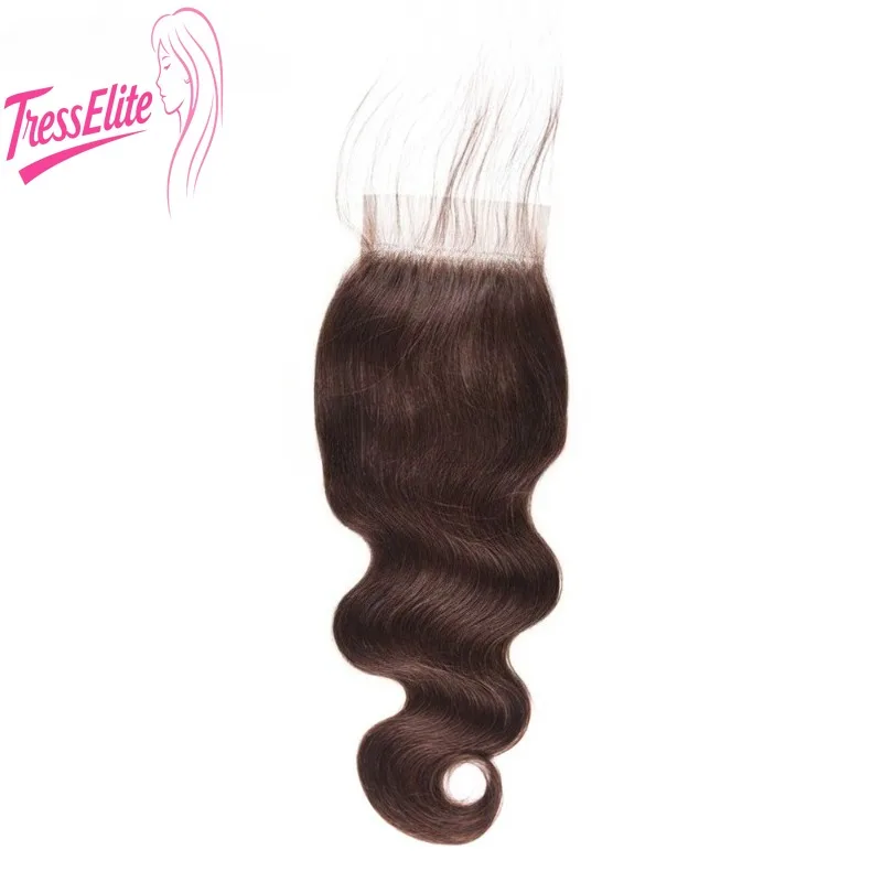 Handgewebter 4*4-Körperwellen-Spitzenverschluss in wunderschönen Farbe, nahtlose Mischung aus Echthaar für einen natürlichen Look, brasilianisches Echthaar