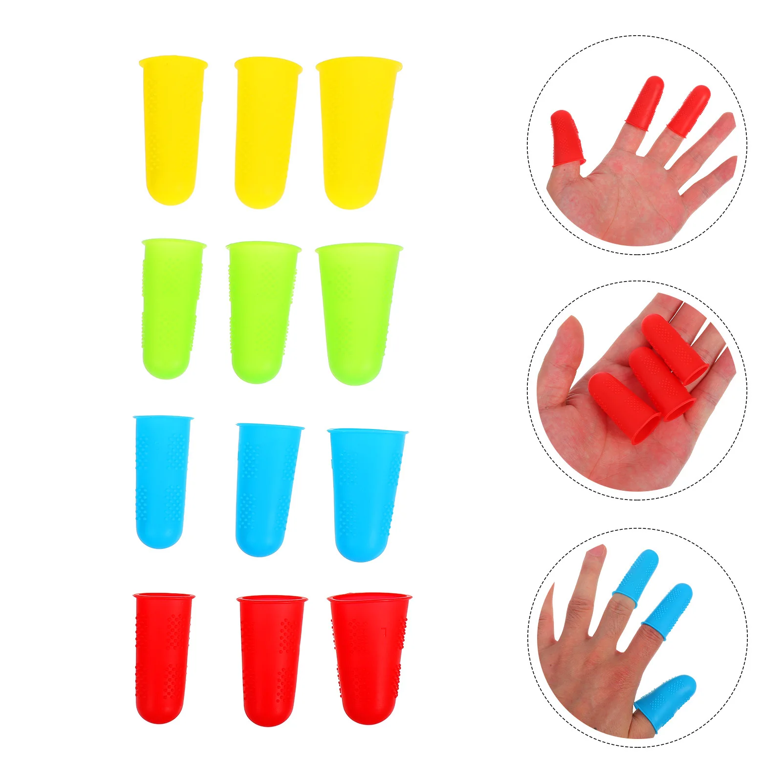 

12Pcs Soft Silicone Finger Sleeves Insulated Grip Protection for Fingers Ideal for Crafting Cooking DIY Finger Protector Rings