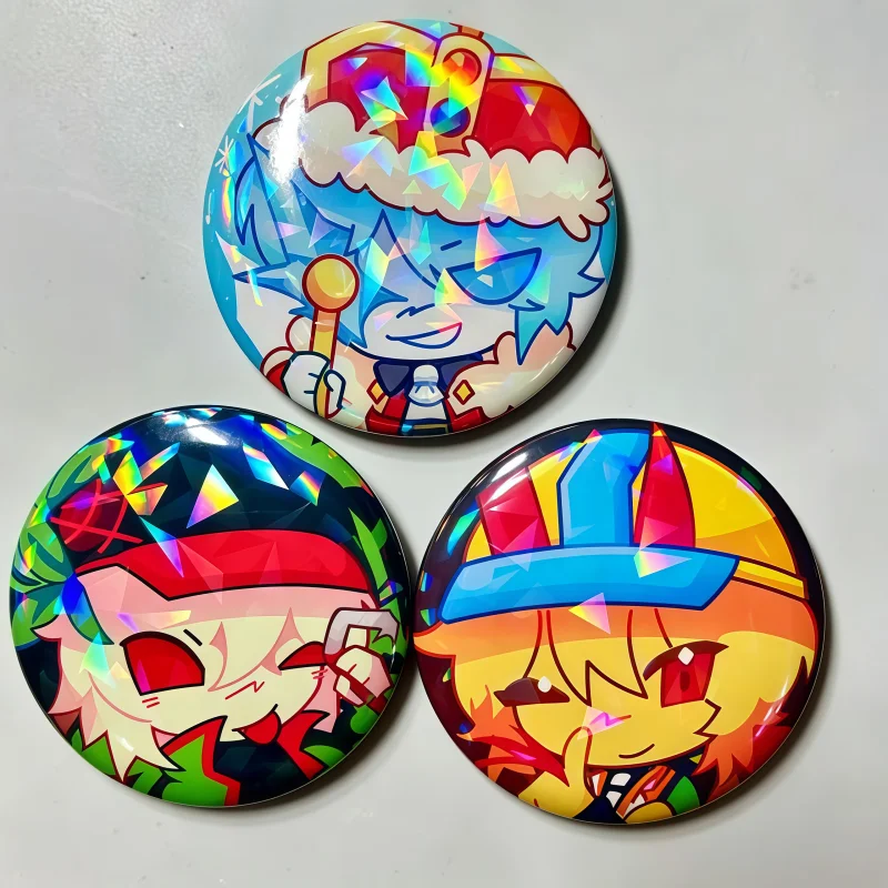 Ensemble d'accessoires holographiques pour cosplay Block & Tales - Badges laser Cruel King, Griefer, Builderman pour collection de fans