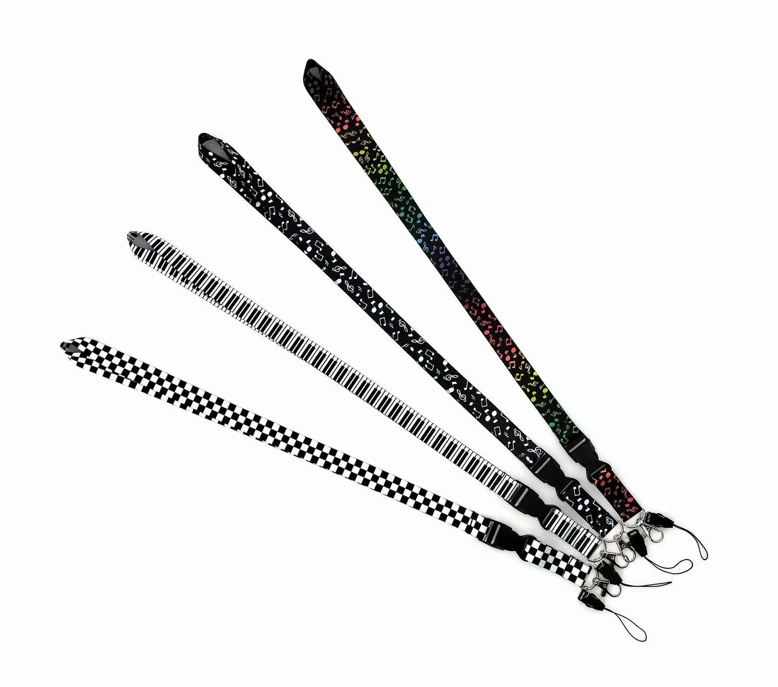 Disney Musical Note piano Lattice Neck Strap Keychain Cellphone Straps ID Badge Holder DIY Hanging Rope Mobile Accessories