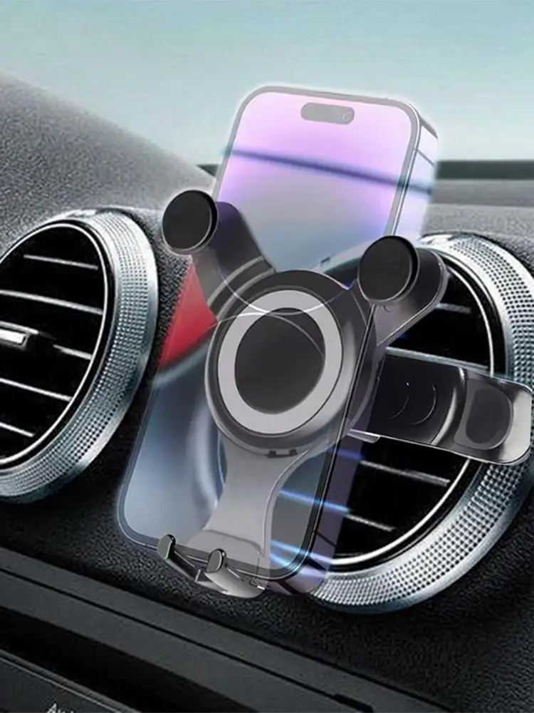 Support de Navigation pour téléphone portable, sortie d'air ronde pour voiture, support par gravité, support de téléphone rotatif pour sortie d'air, Installation rapide