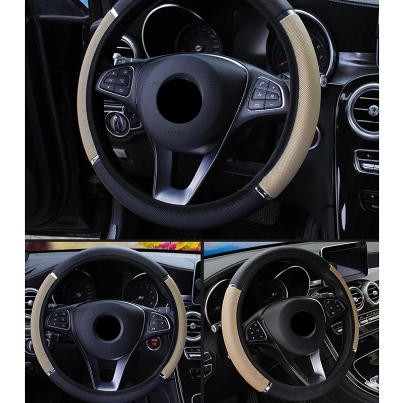 38CM Car Steering Wheel Cover Auto Steering Wheel Braid on The Steering Volante Universal Car Car Steering Wheel Cover - Image 6