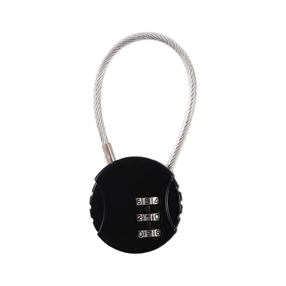 Useful Metal Ball Shaped Steel Wire Travel Accessories 3 Digit Combination Trunk Locks Bicycle Lock Code Lock Gym Padlock