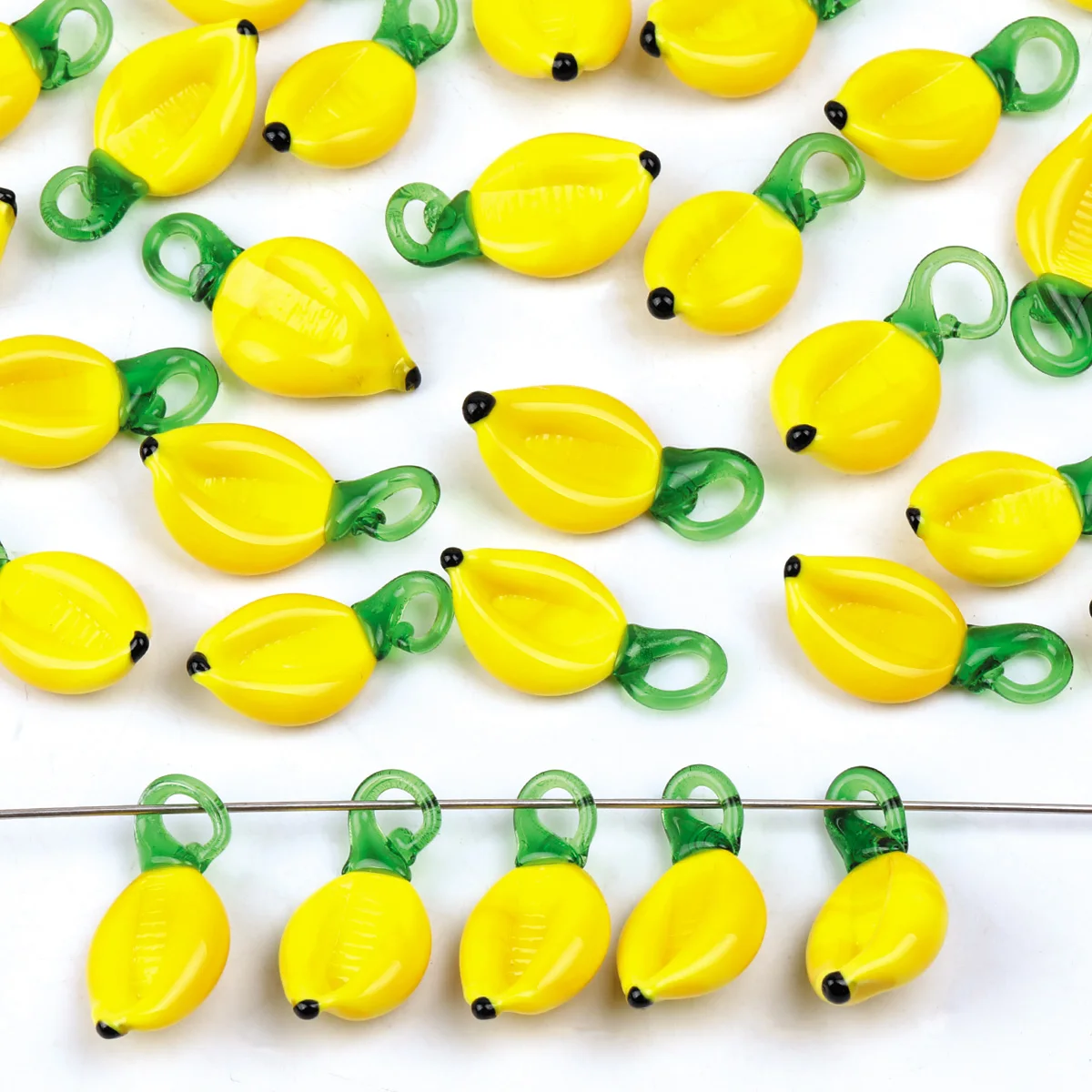 10/20pcs 24*12mm Banana Lampwork Glass Loose Beads DIY Bracelet Handmade Jewelry Making Supplies