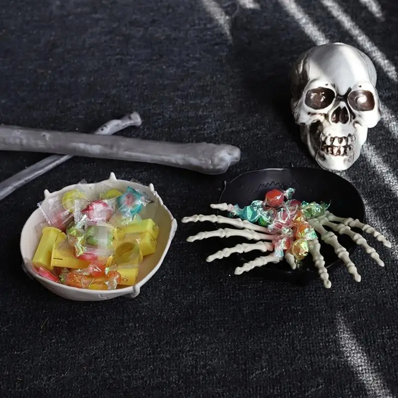 Halloween Spirit Skeleton Hands Realistic Plastic Scary Skeleton Hand Witch Skull Skeleton Hands for Haunted House Decors view 2