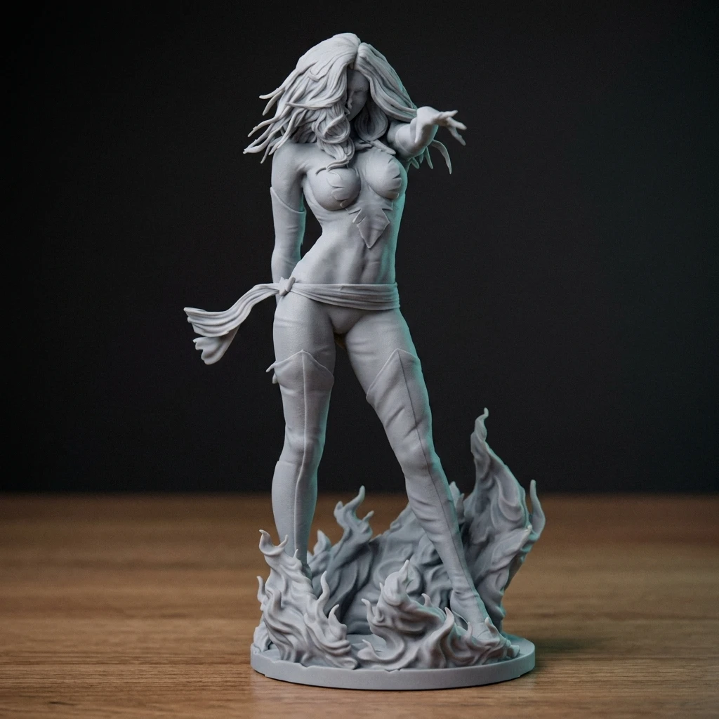 1/24 1/18 1/12 Jean Dark personality Unpainted Unassembled 3D Printing Model Garage Kits (Requires Painting and Assembly)