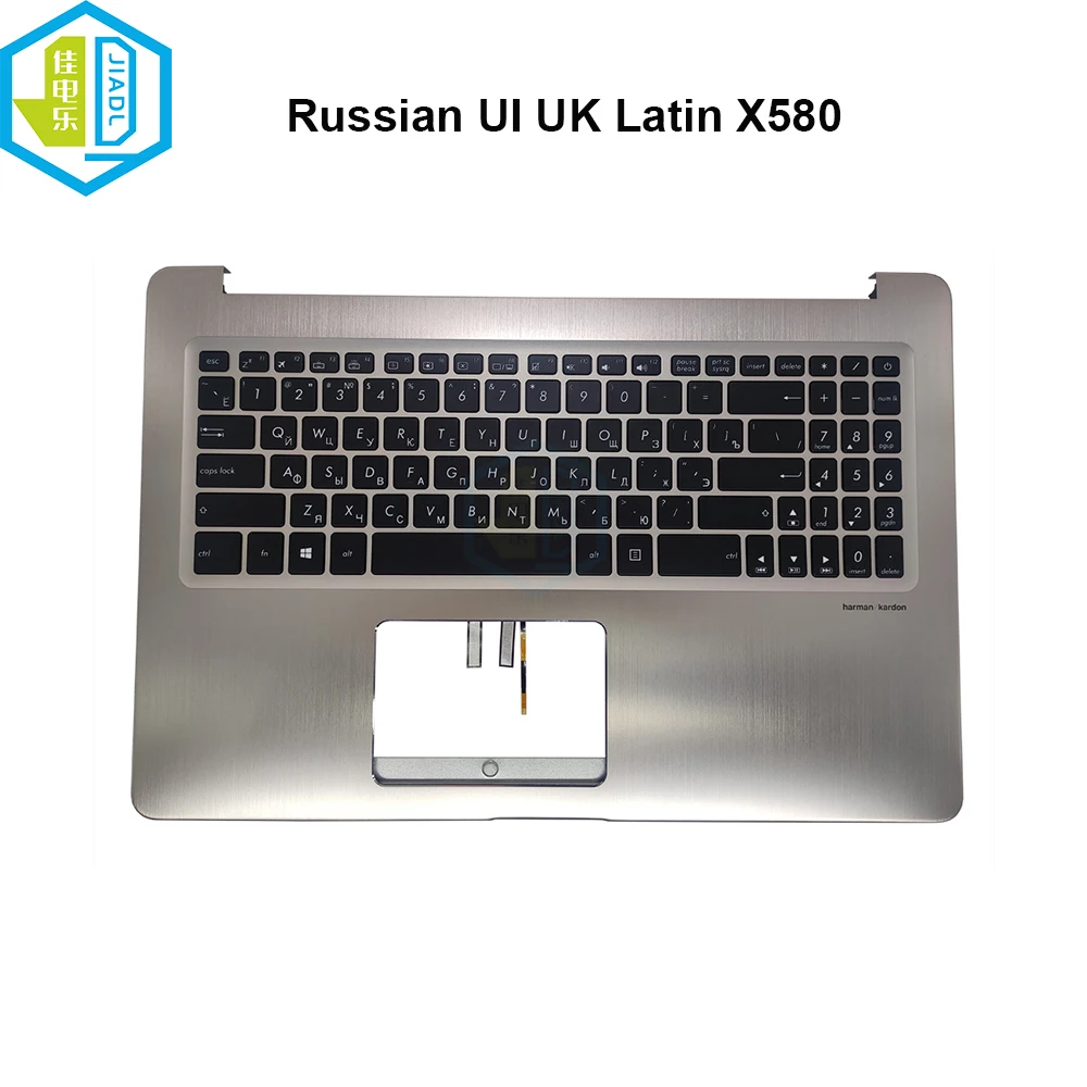 

Backlit UI UK Latin Russian Keyboard Palmrest Top Case For ASUS X580 X580VN VivoBook N580GD-DB74 90NB0FL1-R33RU1 90NB0HX4-R31LA1