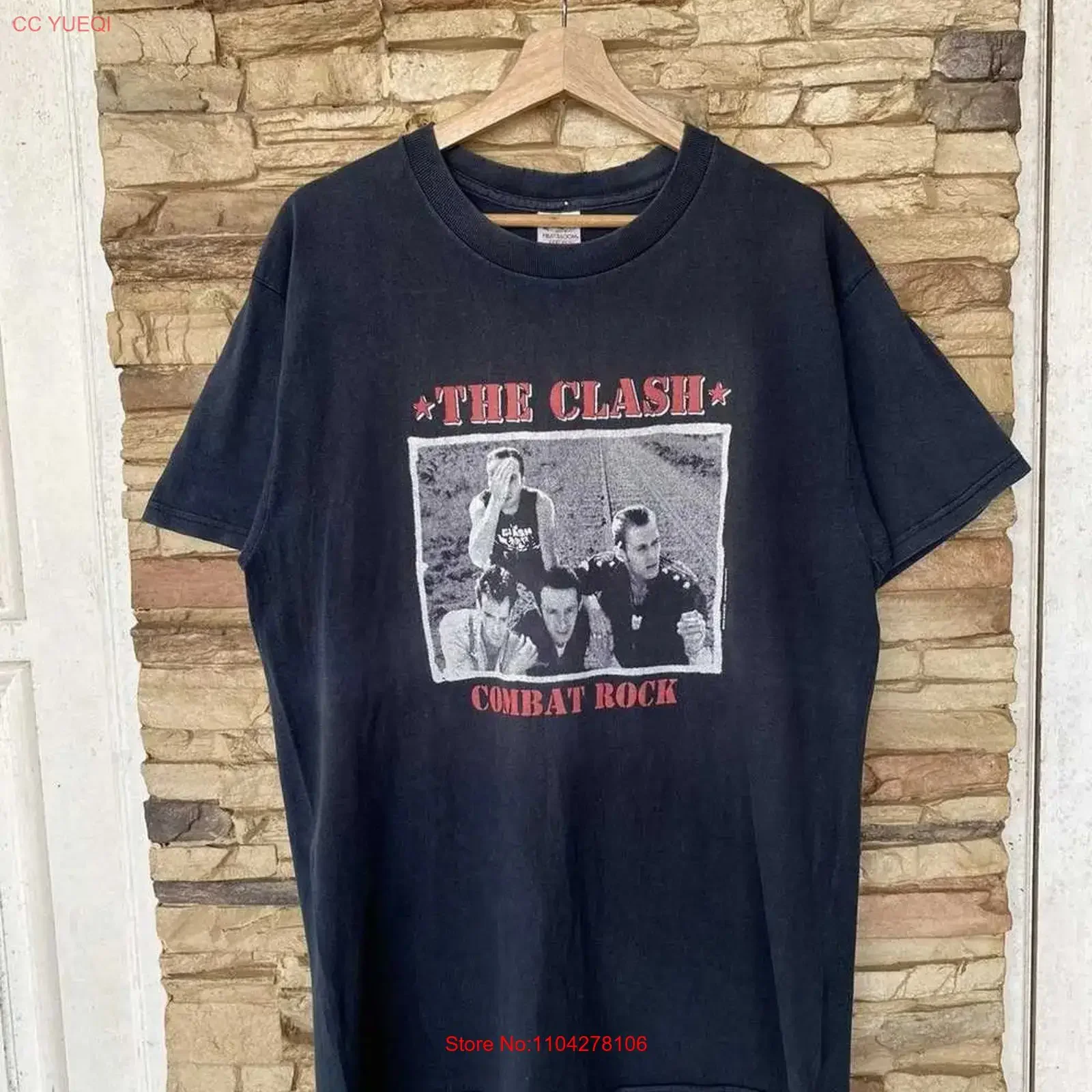 Vintage 2002 The Clash Combat Rock Punk Band T Shirt S 5XL vintage Washed graphic Stylish Slightly Versatile Casual Stretched