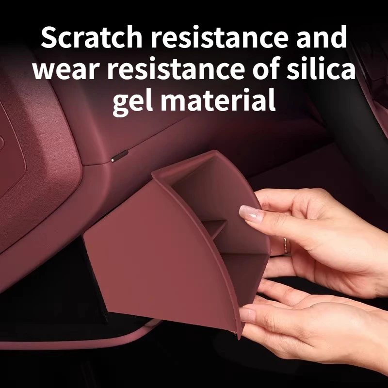 For Voyah Taishan 2026 Car Main Driving Steering Wheel Lower Left Storage Box Silicone Certificate Box Privacy Storage Accessory