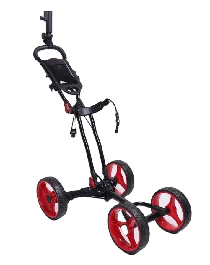 High Quality 4 Wheels Foldable Golf Trolley Push Pull Trolley Custom Made Golf Cart