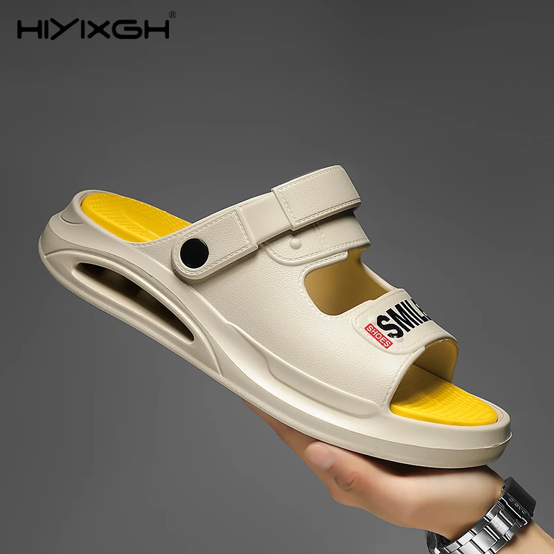 

Summer New Men's Outdoor Slippers Beach Sandals Leisure Comfortable Slides Soft Clogs Men Casual Garden Shoes Male Beach Sandals