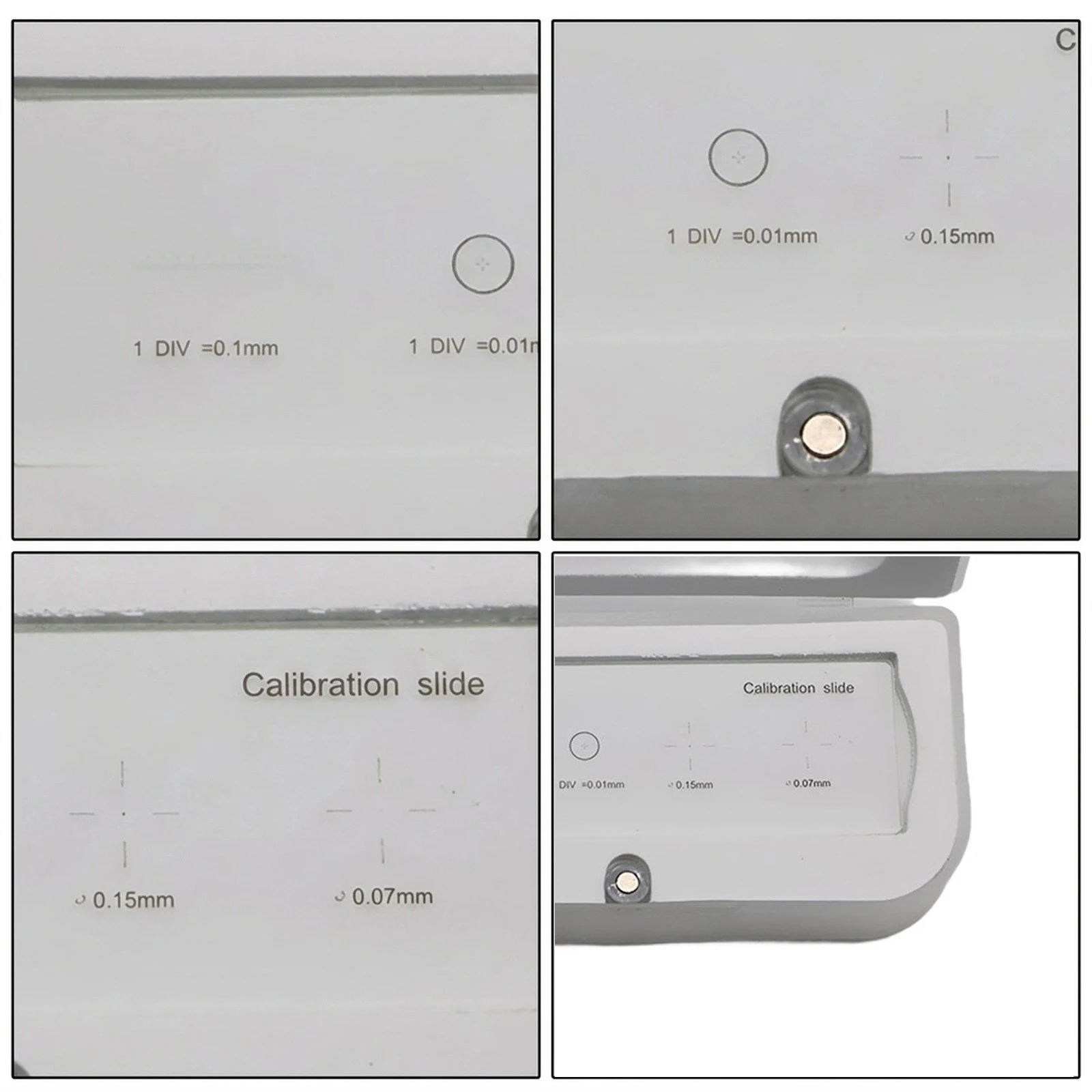 0.01mm Microscope Calibration Slide Reticle Ruler Optical Glass 25x75x1.1mm 0.1mm To 10mm Range For Electronic Eyepiece Camera L