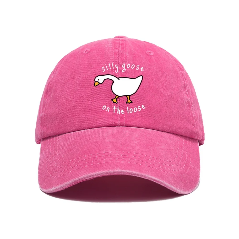 Big Goose Printed Baseball Hat for Men and Women, Small Fresh Soft Top Duck Tongue Hat, Sunshade Hat, Outdoor Sunscreen