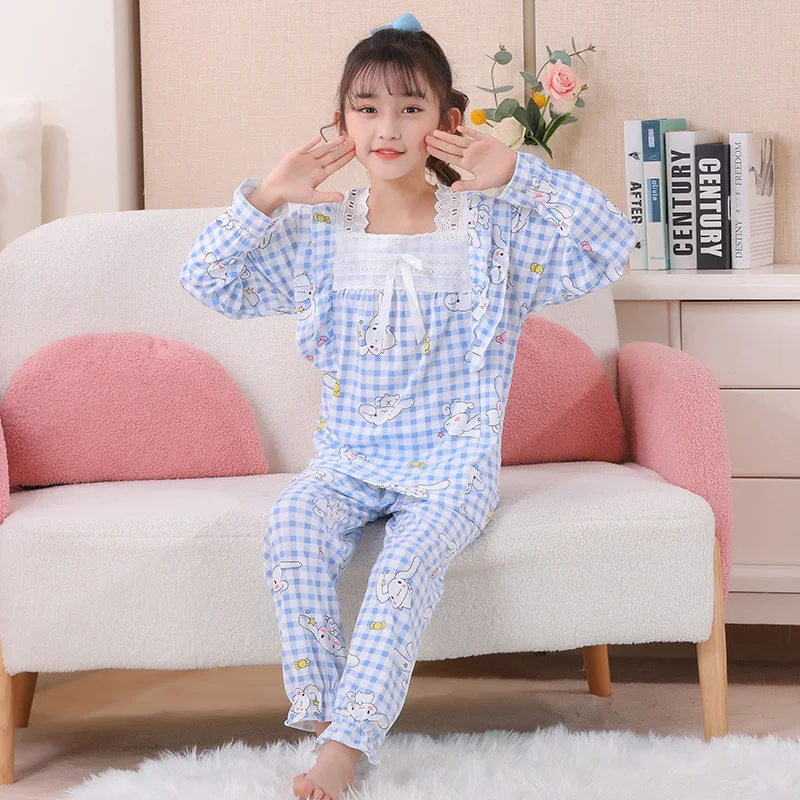 New Sanrio spring casual children's pajamas two-piece set Yugui dog loungewear Sanrio loungewear Yugui dog children's pajamas