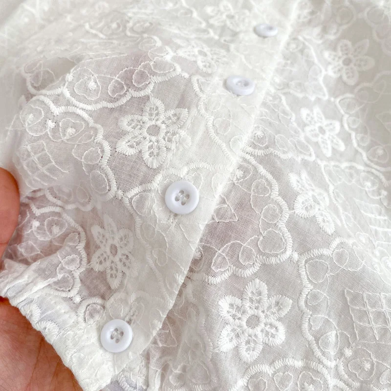 여아용 자외선 차단 레이스 재킷, 후드 자카드, 야외 유아 카디건, 겉옷 2023, 여름 코트