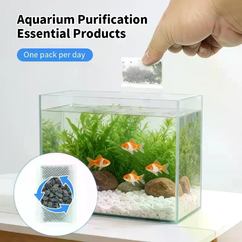 10/20/40pcs Aquarium Activated Carbon Bags Fish Tank Filter Media Water Purifying Removes Odor No Dust Clean Clear
