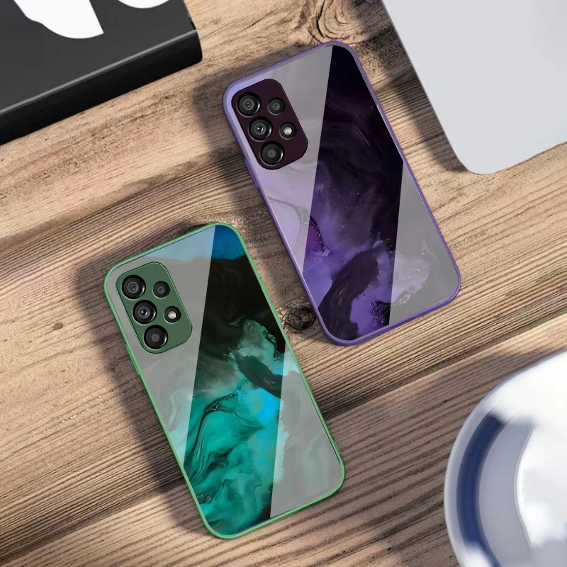 Geometric Gradient For Samsung Galaxy S10 4G S20 11E 30 S21 21 22 S24 Fe Pro S23 S25 Ultra 5G S9 Tempered Glass Phone Case