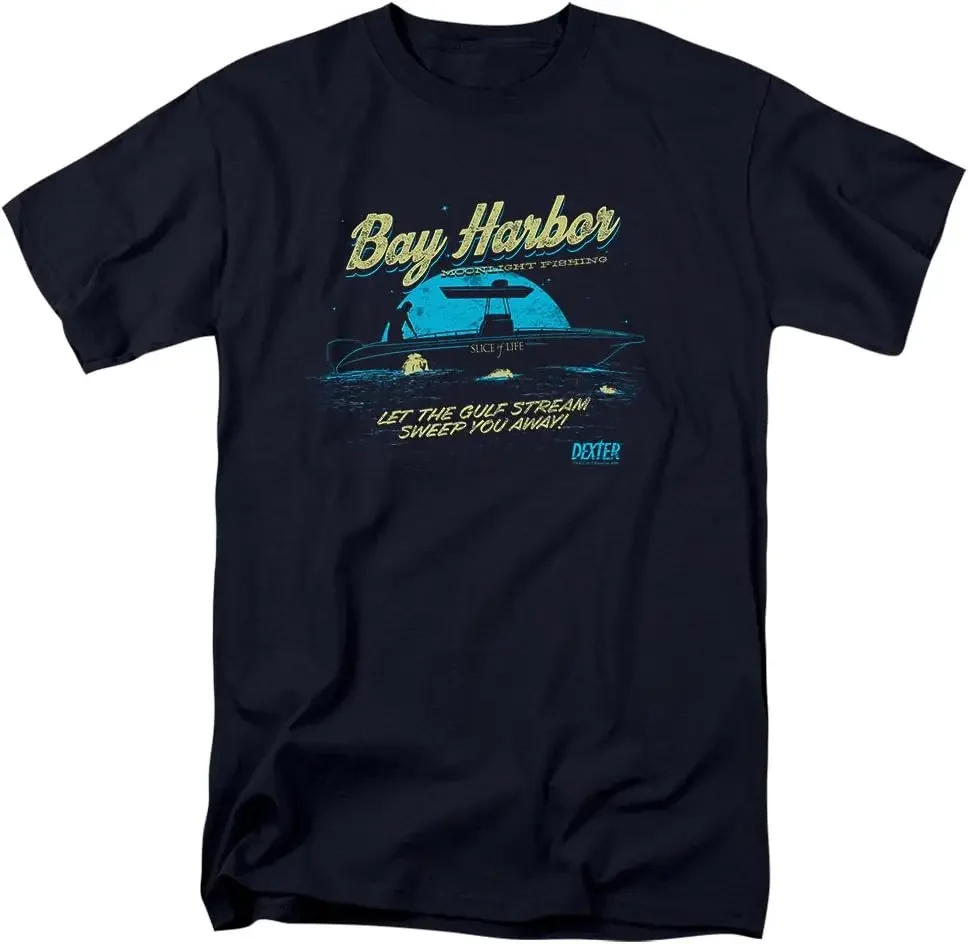 Popfunk Classic Dexter Bay Harbour Moonlight Fishing T Shirt & Stickers