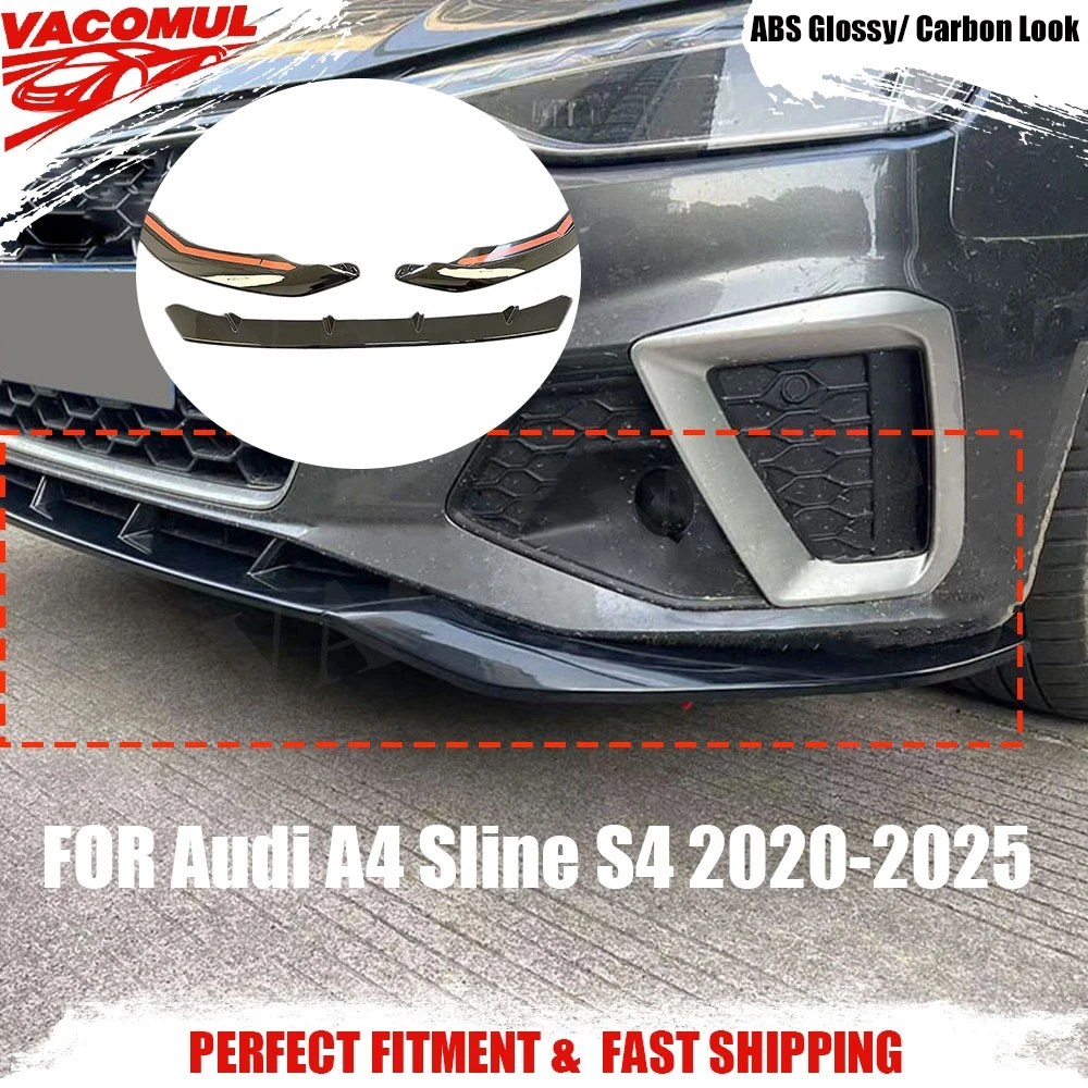 

VACOMUL Front Lip Spoiler For Audi A4 Sline S4 2020-2025 non Standard ABS Front Bumper Guard Car Auto Parts Exterior Trims
