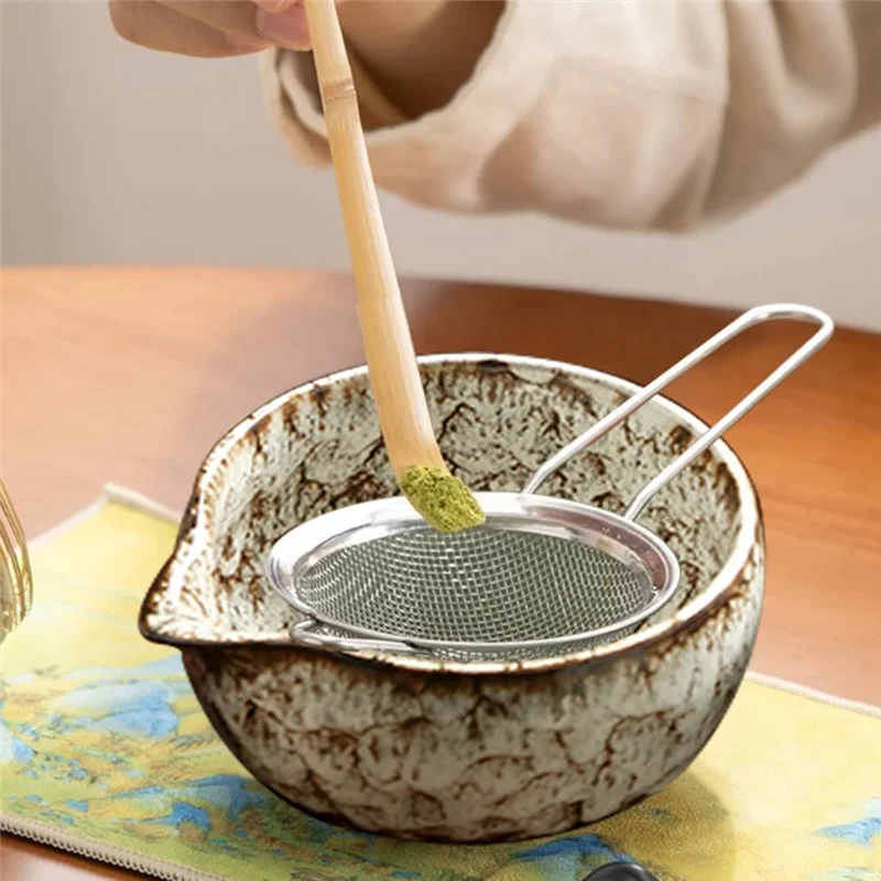 ABUL-6Pieces Japanese Matcha Tea Set Safe Bamboo Whisk Teaspoon Tea Sets Matcha Bowl Matcha Whisk Holder For Tea Lovers