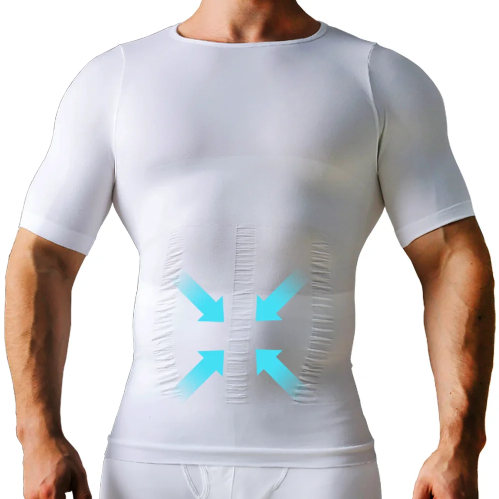 Mens Slimming Body Shaper Chest Compression Shirts Tummy Control Shapewear Gynecomastia Abdomen Trimmer Waist Trainer Corset