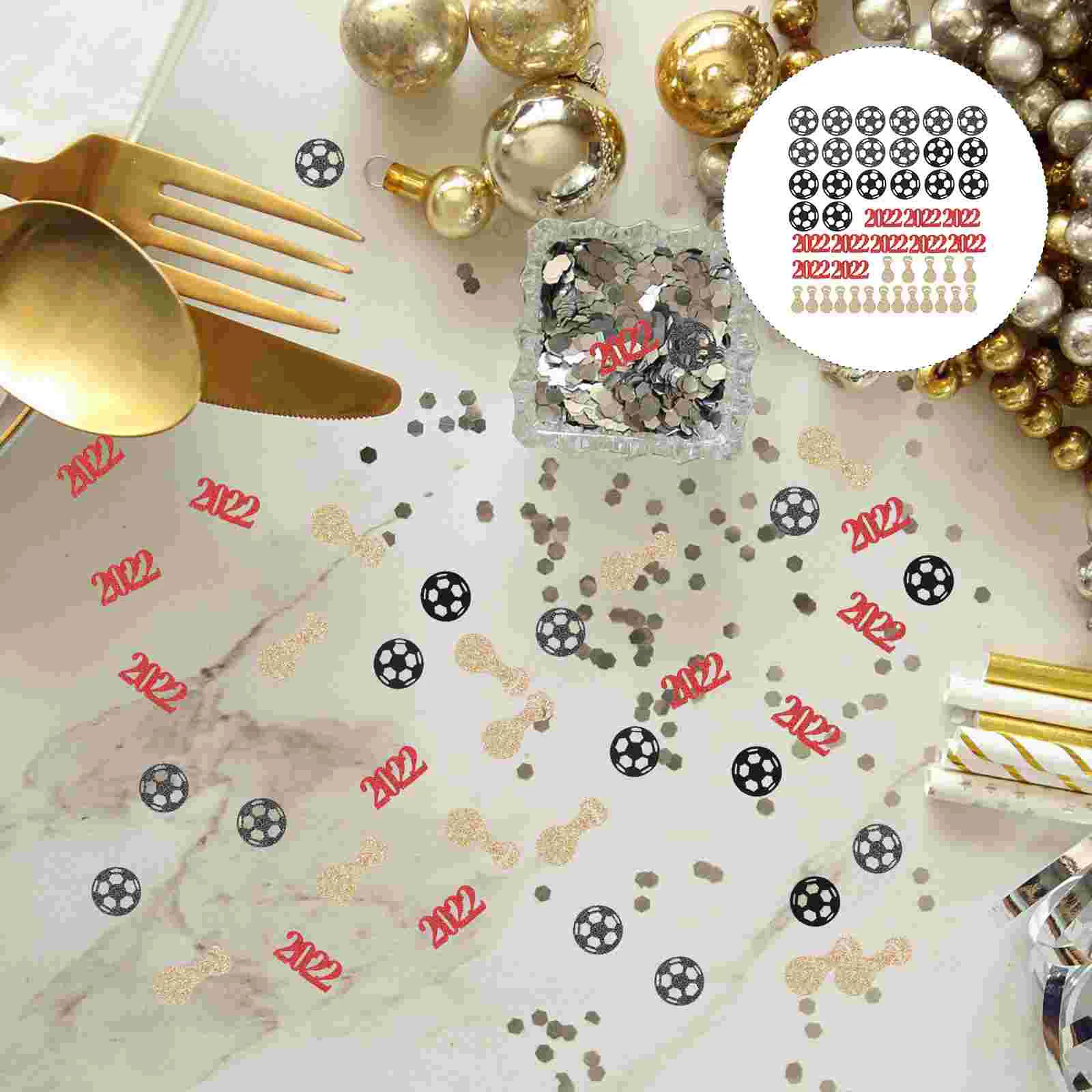 50 Pcs Football Party Decorations Greeting Card Glitters Bar Dining Table Invitation Sports Shoes Sequins Non-woven Club