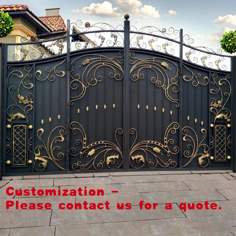 

custom.Beautiful Traditional European Style Wrought Iron Front Gate with Sliding/Swing Option Durable Entrance and Gar