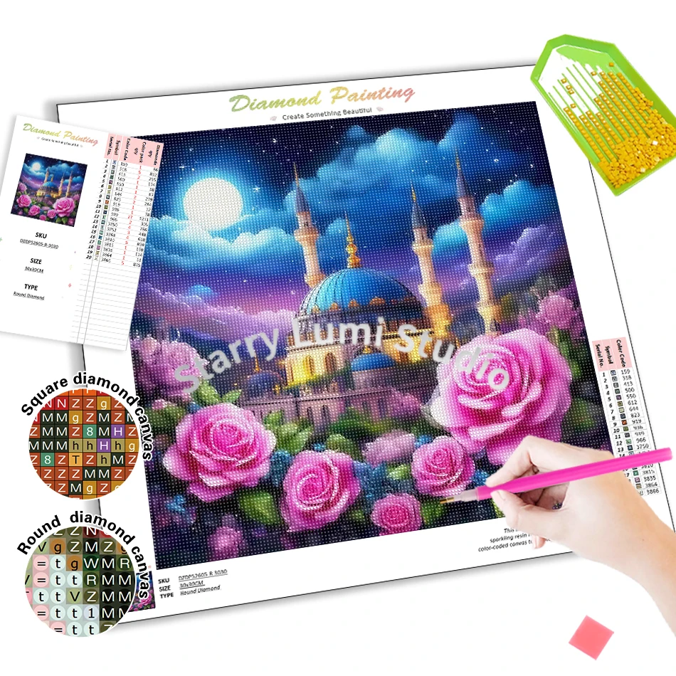 Diamond Painting New Arrival Cross Stitch Kits Flower scenery Diamonds For Picture Crafts Accessories Diy Kit Drill Set