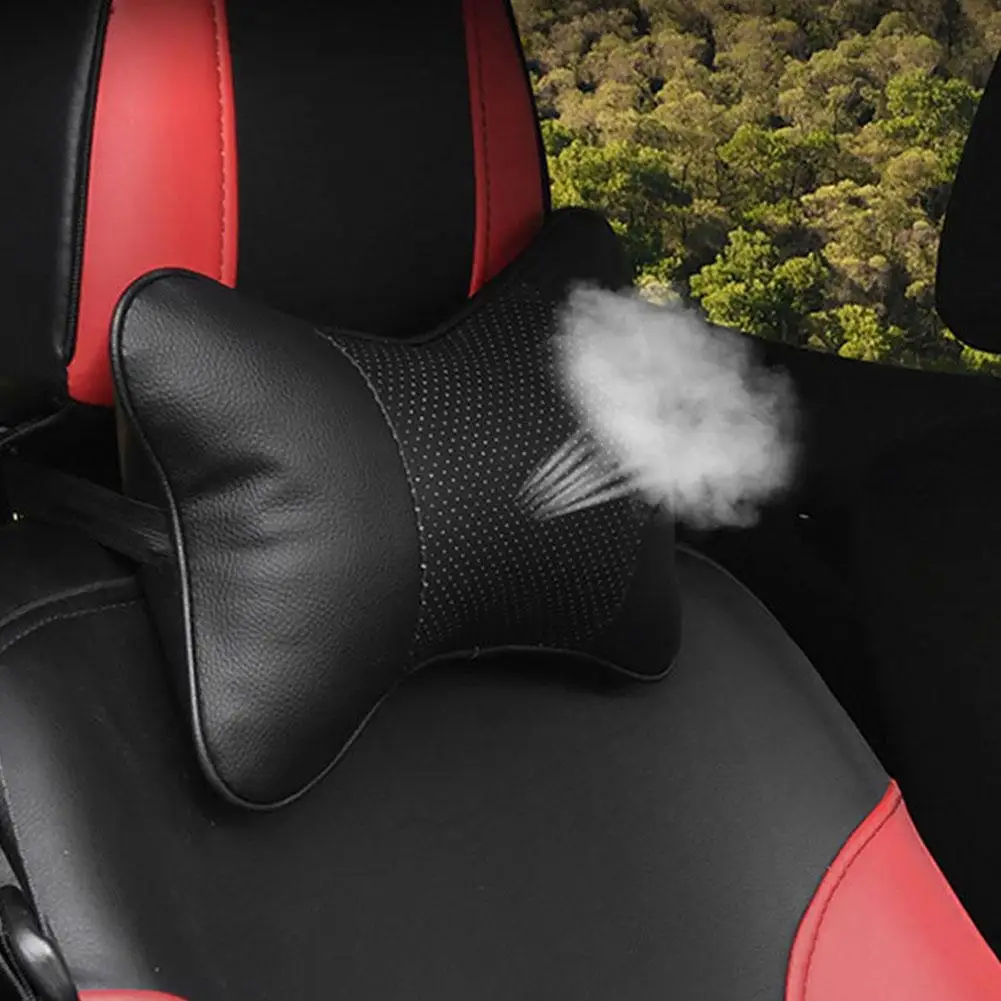 Auto-Nackenkissen, bequemes und atmungsaktives Leder, lindert Müdigkeit und Beschwerden beim Fahren, universelles Auto-Kissen
