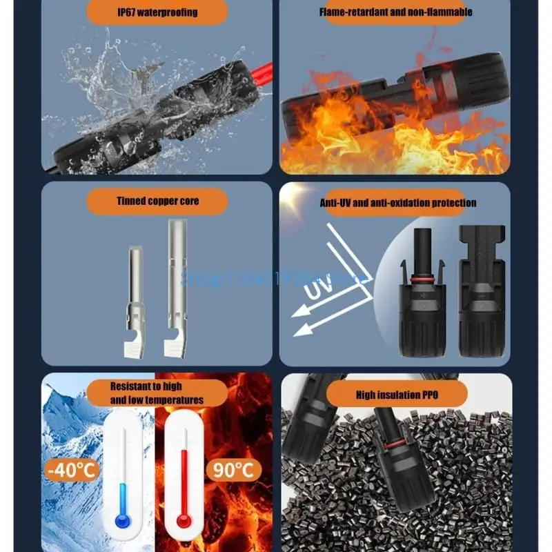 0XLD 10Pairs Waterproof Plug Solar Wire Adapters Connector Easy to Install