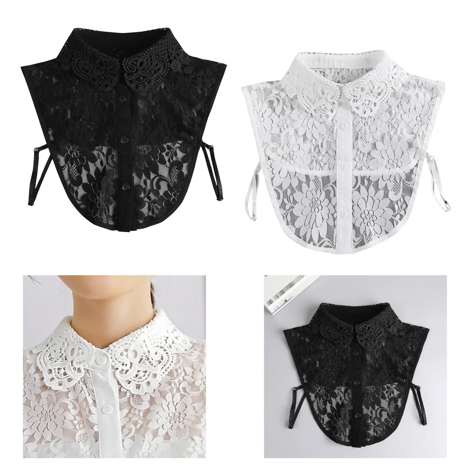 

Декоративный кружевной воротник-накладка для женщин, портативный, для свитера