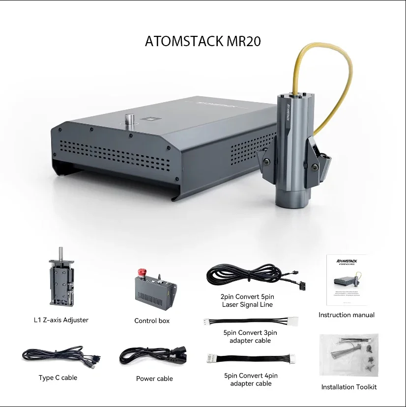 ATOMSTACK MR20 Infrared Fiber Laser Module 20W For X7 S20 PRO Laser Engraver Rust Removal Metal Cutting 0.5mm Engraving Head