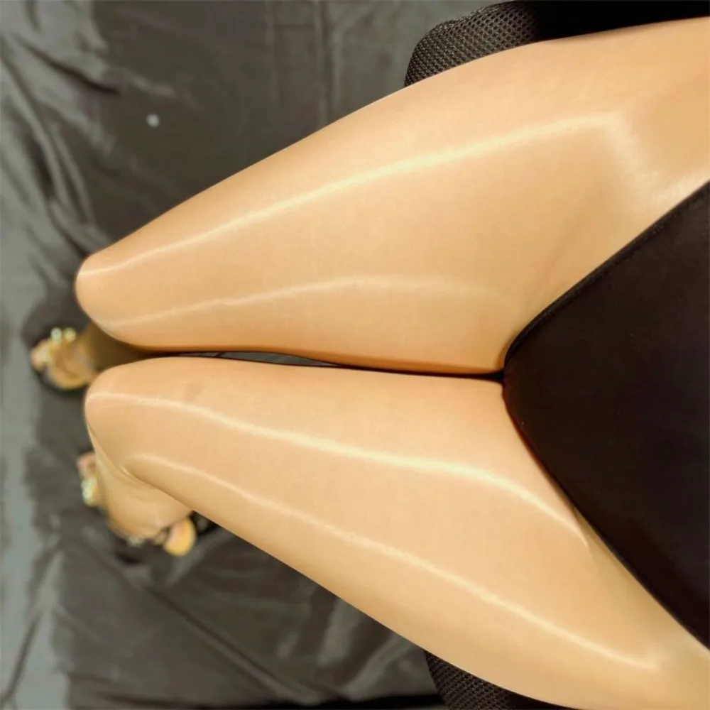 Bas à huile de cheval brillants pour femmes, élégants, longueur étendue, lavables en Machine, collants noirs Y2K, bas de pied Sexy