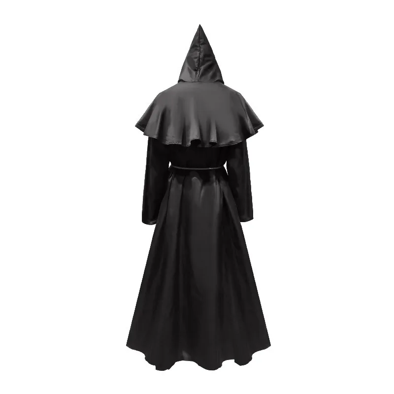 Średniowieczny strój mnicha, czarodzieja, księdza, kostium cosplay na Halloween, strój Ducha Śmierci, długa szata, strój do odgrywania ról dla kobiet, etniczny strój sceniczny...