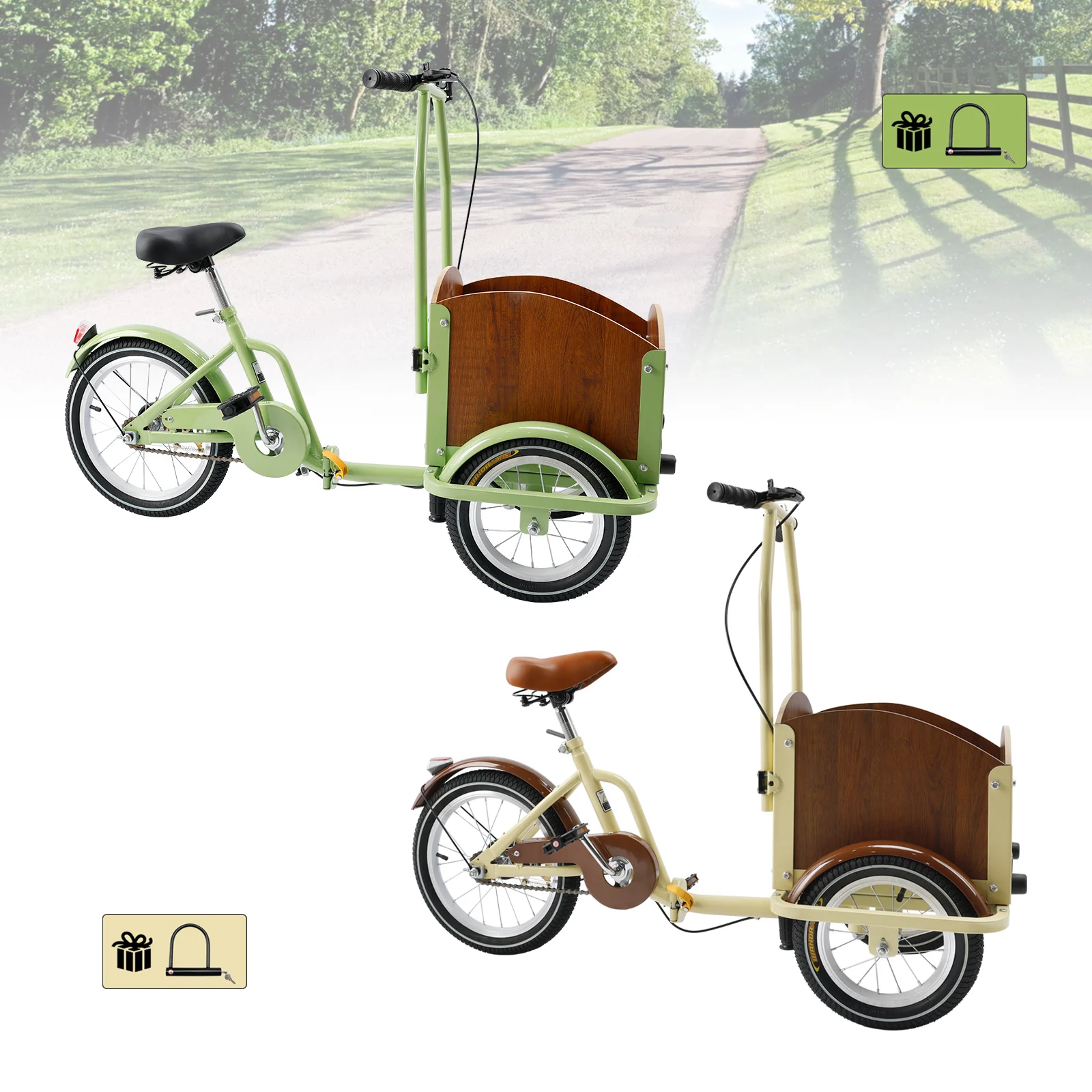 Artudatech 子供/女性折りたたみペット犬三輪車カートリバース三輪バイク