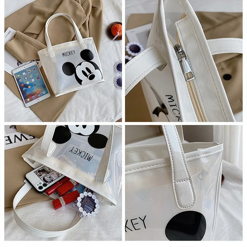 Borsa a tracolla da donna Disney Mickey Mouse per ragazza borsa con stampa di cartoni animati regalo trasparente Packag di design di lusso femminile