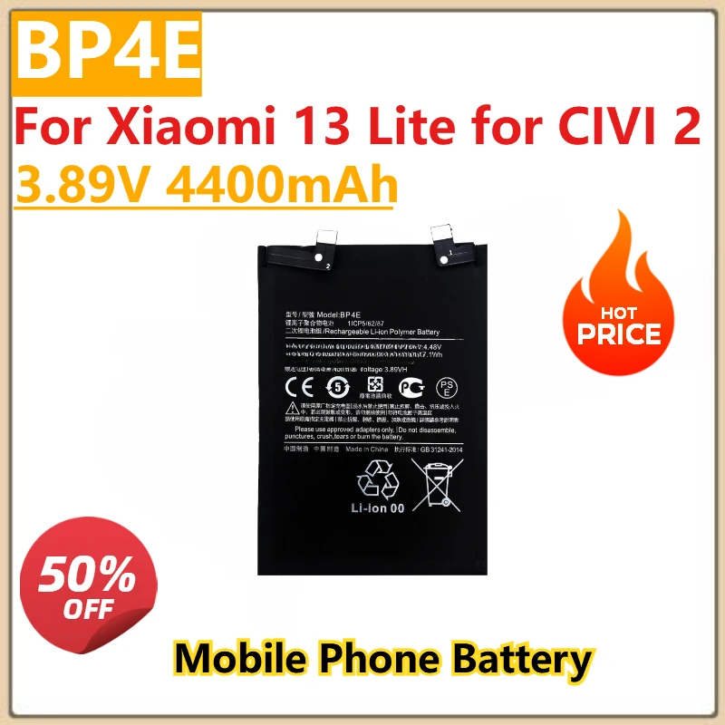 3.89 فولت 4400 مللي أمبير BP4E استبدال بطارية جديدة عالية الجودة لشاومي 13 لايت لبطاريات الهاتف المحمول CIVI 2 #1