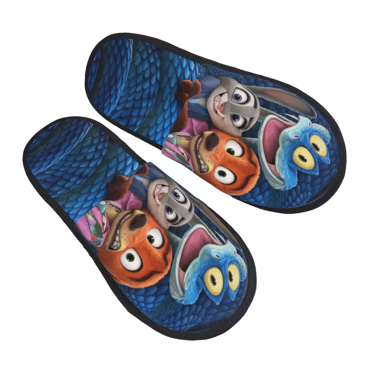 

Custom Zootopia Soft Memory Foam House Slippers Women Judy and Nick Comfy Warm Anti-skid Sole Slipper