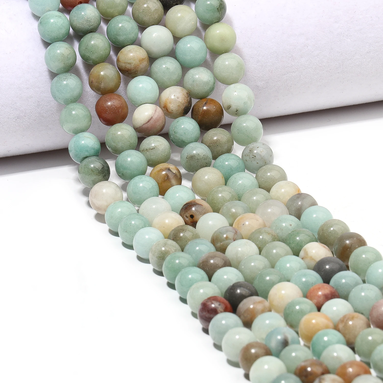 Natural Colorful Amazonite Beads Round Loose Beads for Jewelry Making DIY Bracelet Necklace Accessories 4/6/8/10/12mm 15inch