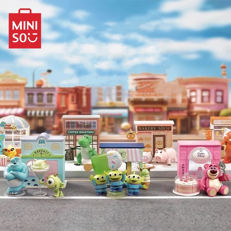 MINISO Pixar Happy Dessert Street Blind Box Cartoon Lots-o-Huggin Bear Alien James P. Sullivan Model Children's Toy BirthdayGift