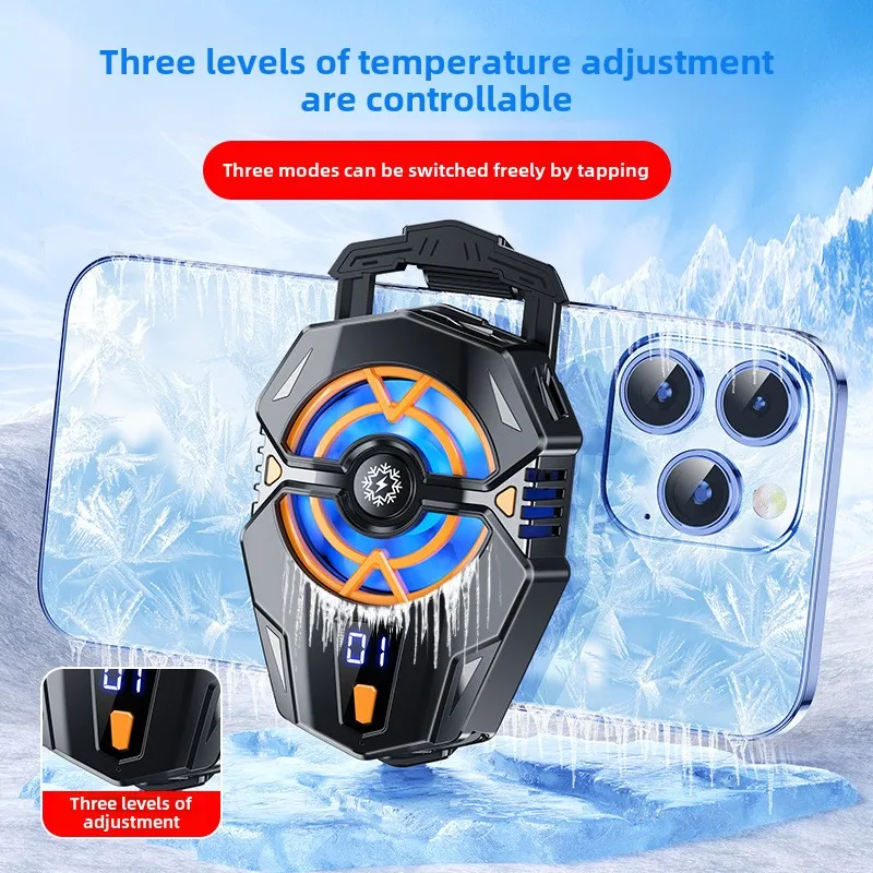 Mobile Phone Cooler Semiconductor Heat Dissipation Back Clip Digital Display Three Level Adjustment Gaming and Esports