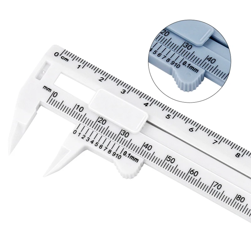 Student Mini Measuring Tool for Stationery Measuring Tape Simple Plastic Vernier Caliper  Dual Scale Vernier Caliper