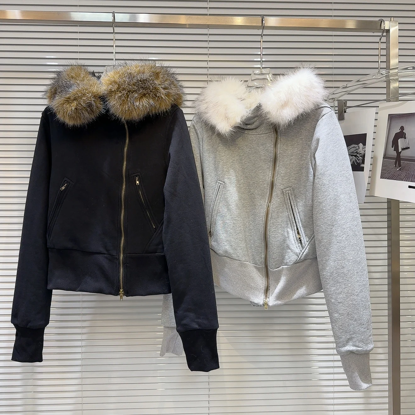 Trendy Inverno 2025 Dolce Fresco Ragazza Piccante Eco-Friendly Pelliccia Sintetica Cerniera Interna Felpa con Cappuccio in Cotone Or Jaet Faion da Donna