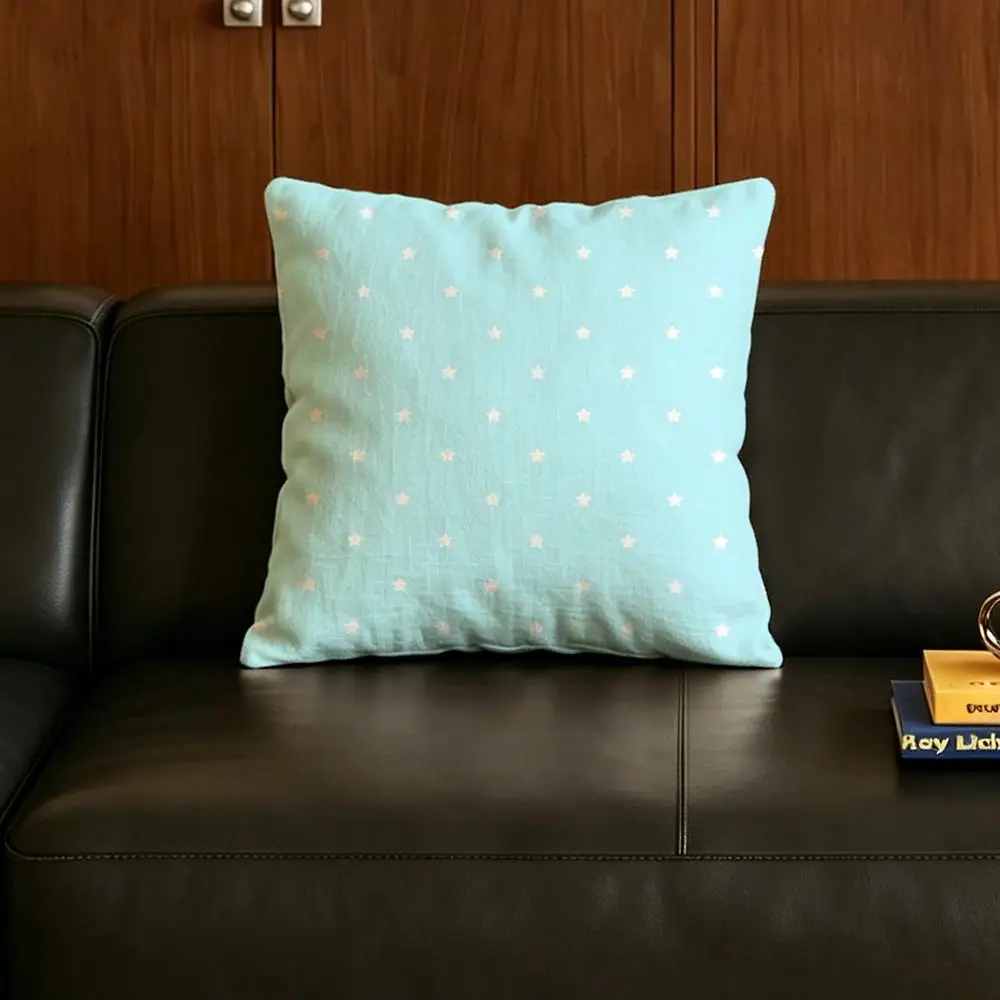 Pattern S-Star P-Polka Cushion Cover Natural Linen Pillowcase Set, All-in-One Decor for Sofa, Bedroom & Chair