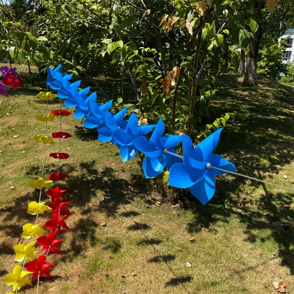 10 pz/set con Corde di Corda Arco Colorato Corridoio Mulino A Vento di Colore Solido di Plastica A Righe Sospensione Circolare Mulino A Vento Fatto A Mano