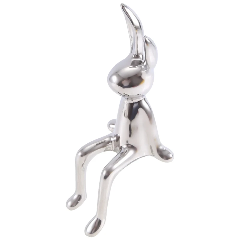 Rabbit Statues Ceramic Crafts Creative Shiny Modern Nordic Animal Figures Decorative Ornament Animal Figures image 6