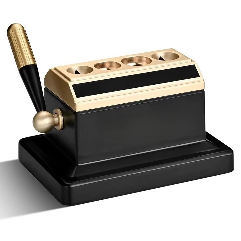 High-end cigar open-hole high-end four-hole golden scissor guillotine 4-hole V-shaped eight divine beasts