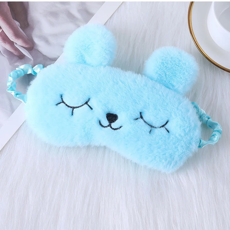 Cute Cartoon Rabbit Plush Sleeping Eye Mask Comfortable Sleep Mask Sleep Aid Traveing Home Shading Light Eye Cover Eyeshade