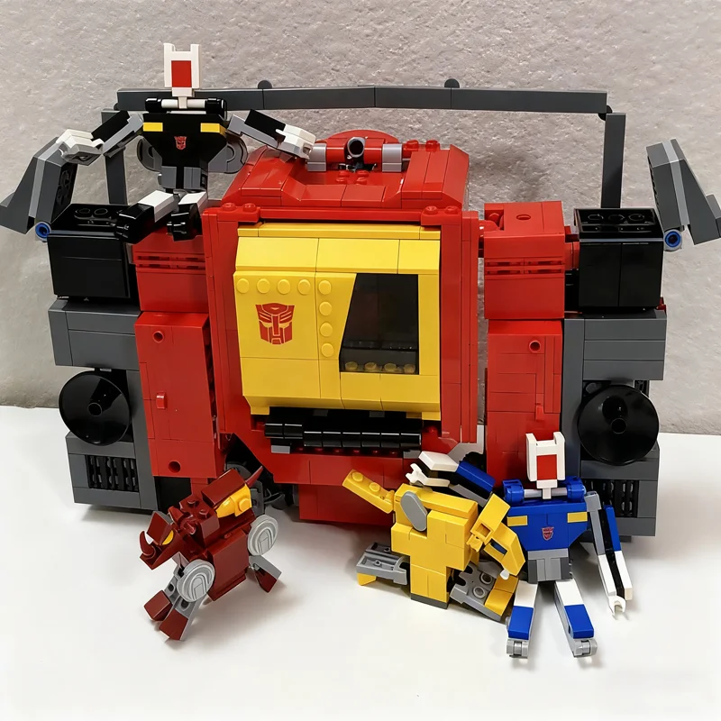 1174 Stück MOC Transformers Blaster Vollständig umwandelbare Modellbausteine Architektur Weihnachtsgeschenke Spielzeugidee Bildung Ziegel